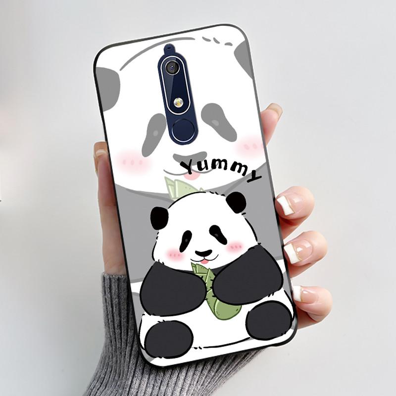 Милый Чехол Для Nokia 5.1/Nokia 5.1 Plus/Nokia X5/Nokia 5 Funda Чехол с Рисунком Защитная Крышка Мягкий Силикон Мультяшный Черный Корпус