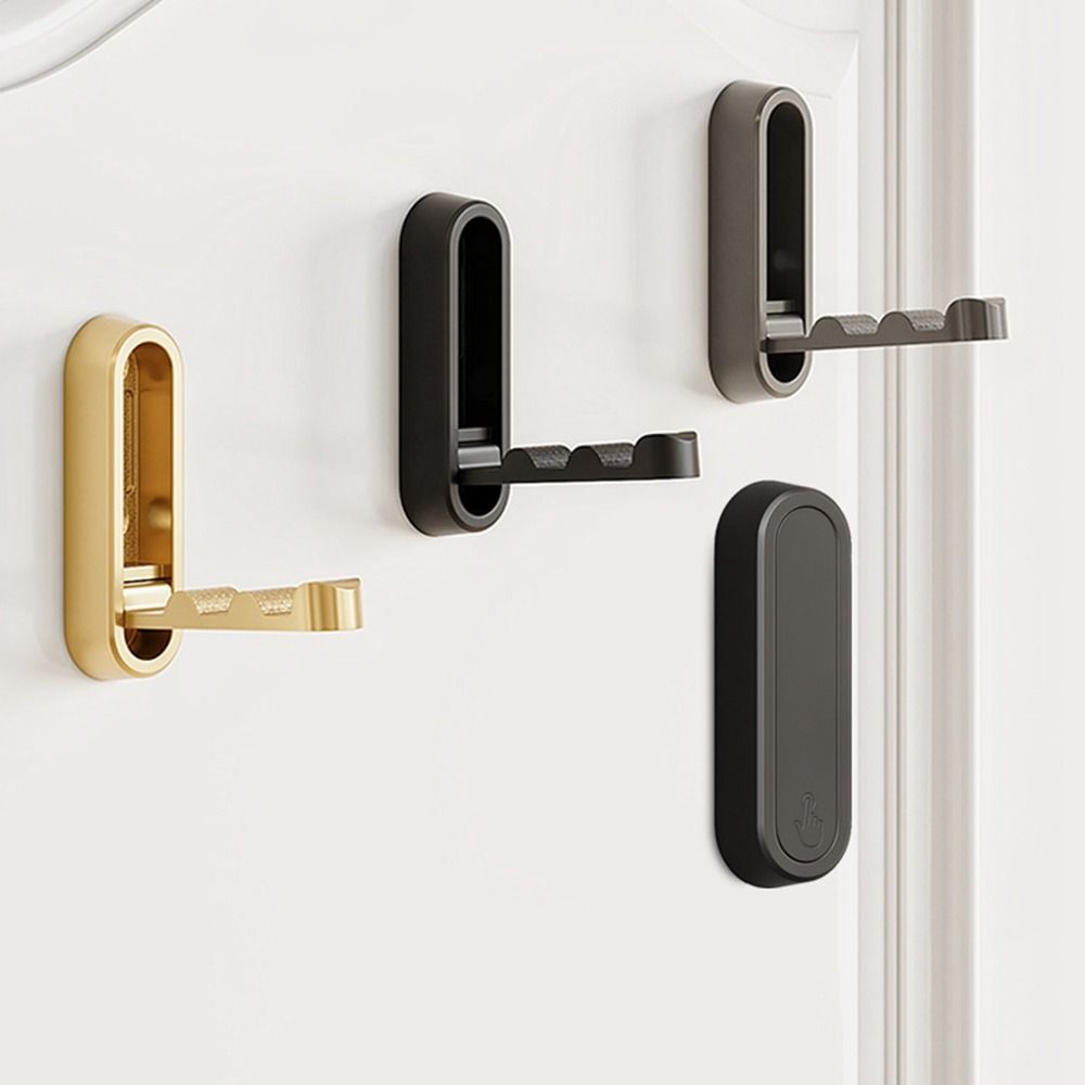 Zinc Zinc Zinc Alloy Folding Wall Hook Rustproof Matte Black Towel Hanger Multifunctional Clothes Hooks Home