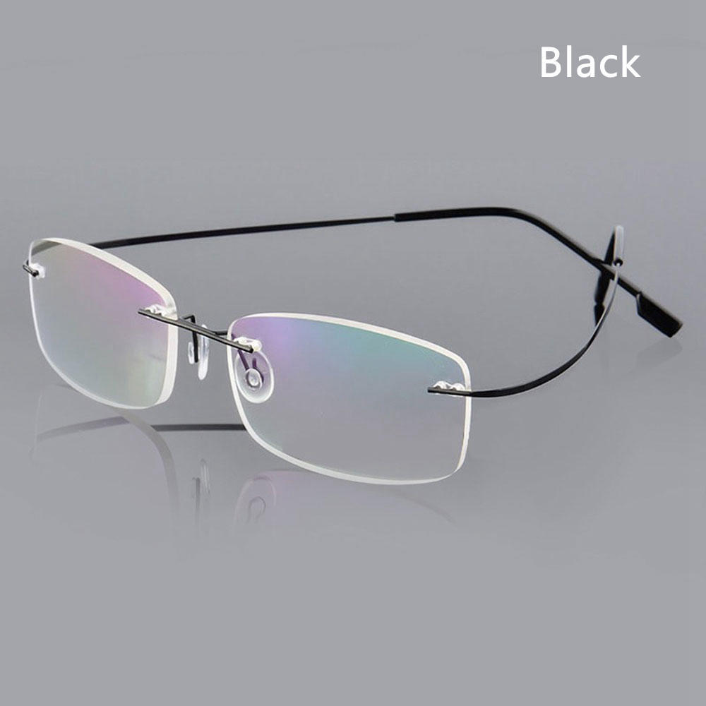 Elder Rectangular Unisex Spectacles Eyeglass Reading Glasses Memory Titanium Rimless