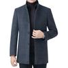 Среднего возраста двухстороннее кашемировое шерстяное пальто мужское средней длины для папы зимнее шерстяное пальто с воротником-стойкой утолщенный верх