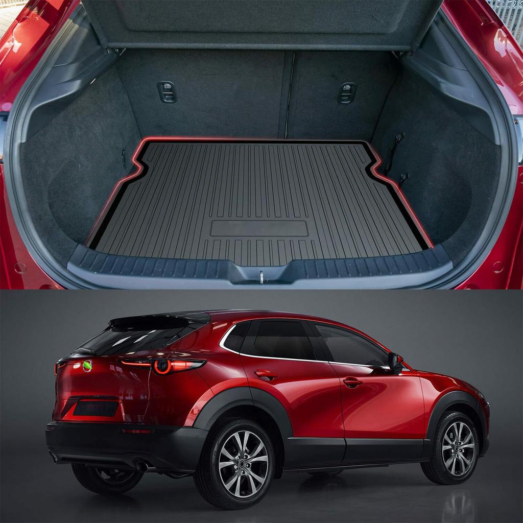 Trunk Mat for Mazda DM Series 2019 Made of TPE with a 3D Construction and and Area Mat for All Ideal for Outdoor and Custom-designed CX-30 (October -