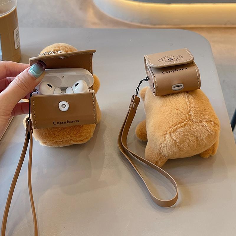 Рюкзак-кейс Капибара для AirPods 4 для Airpod 1 2 3 Pro Pro2 Bluetooth Наушники Зарядный Кейс Защитная Крышка для Наушников