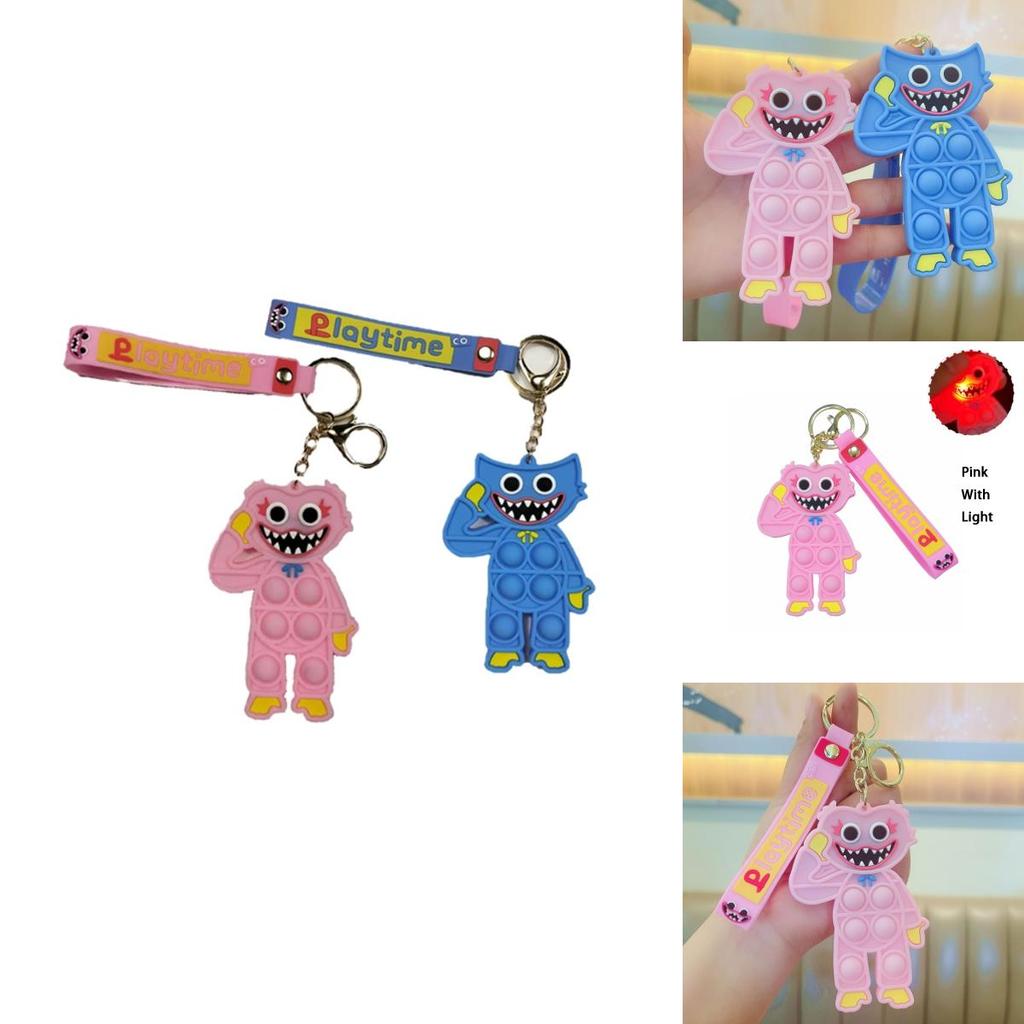 Брелок Poppy Playtime Игрушка-антистресс со светодиодной подсветкой Портативная и многоразовая Игрушка для снятия стресса