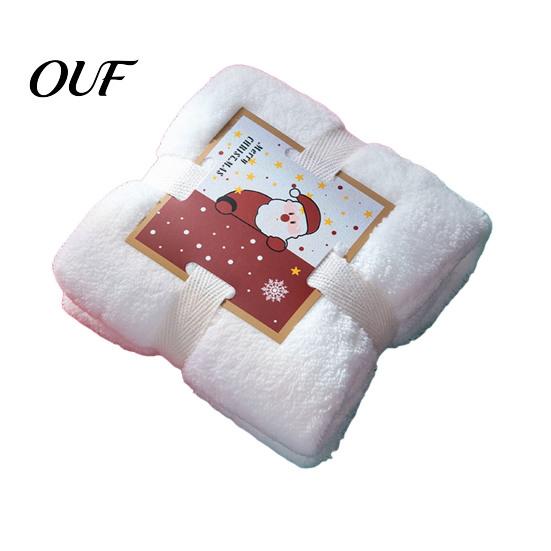 Festive Party Favor Gifts Christmas Towel, Soft Coral Fleece Decorative Red/Green/White Hand Towel for Holiday Souvenirs Friends Bathroom and Kitchen