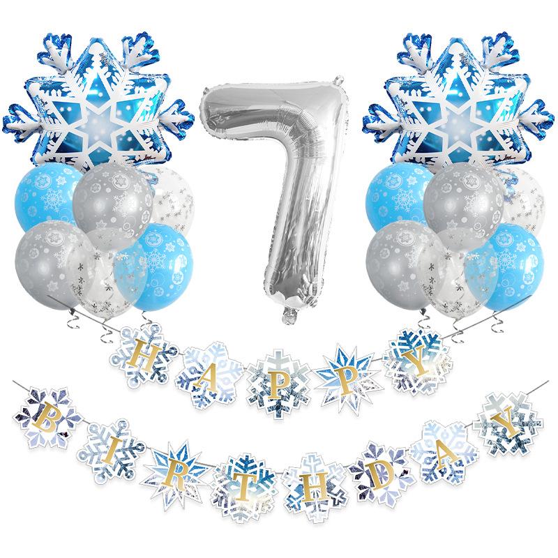 Christmas Snowflake Aluminum Film Balloon Set 32 Inch Digital Flag Children'S Birthday Party Decoration