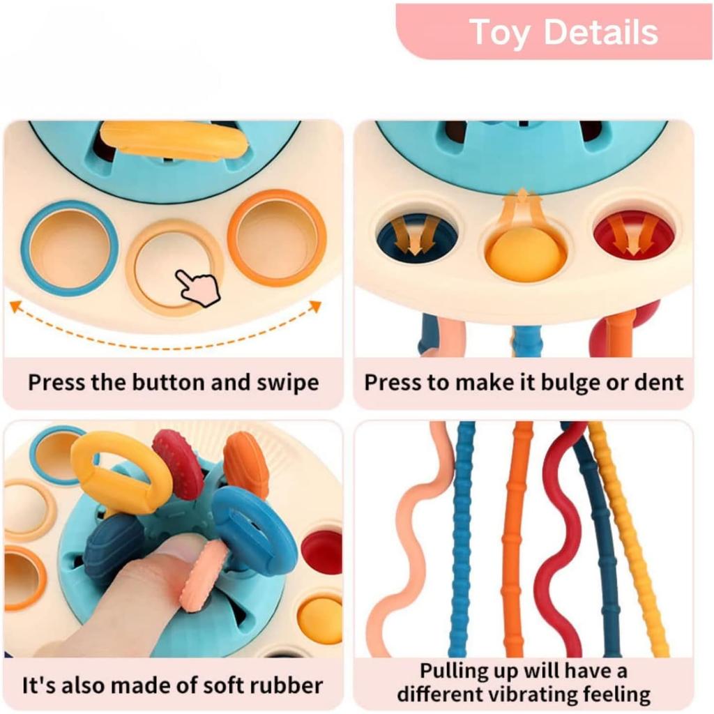 Игрушка Монтессори от 1 года, сенсорная детская игрушка, силиконовая игрушка для занятий на шнурке, сенсорная игрушка для ребенка, детская игрушка Монтессори, подарок для девочек и мальчиков