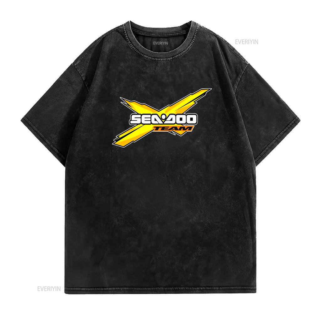 Sea Doo Team Ski Logo Mens Black T Shirt Size S 3XL vintage Washed Comfortable Casual designer clothes Stretched fashion