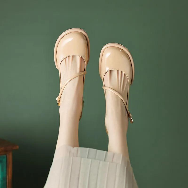 Женские туфли Мэри Джейн Винтажные туфли на высоком каблуке для девочек Туфли в стиле Лолиты в японском стиле Туфли для студентов колледжа Большие размеры