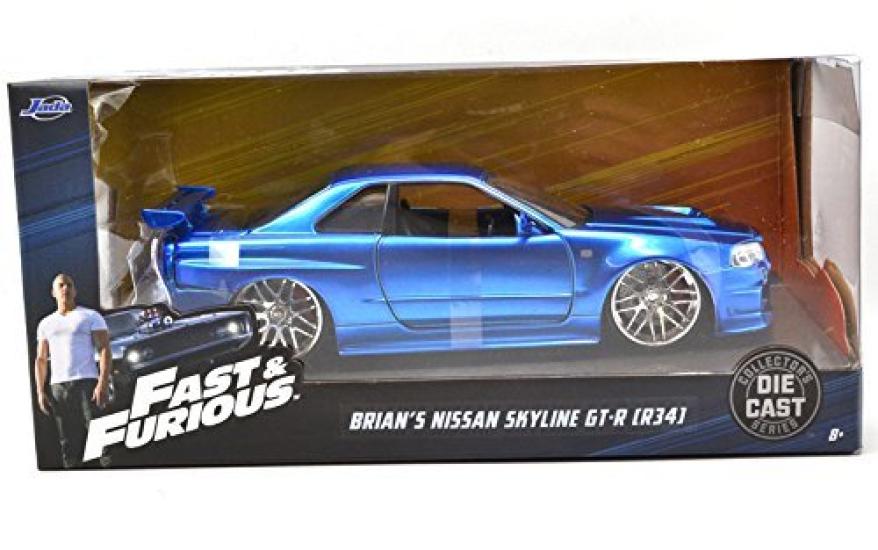 Игрушки JadaToys FAST FURIOUS 4 NISSAN SKYLINE R34 Jada Toys scale Furious Nissan Skyline Blue 124scale & BRAIAN'S GT-R 124 "Fast & MAX" "Брайан