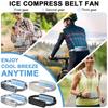 Носимый поясной вентилятор, Вентилятор для тела с несколькими, Охлаждение льдом PCM, 3 регулируемые скорости, Ледяной компресс и Низкий уровень шума