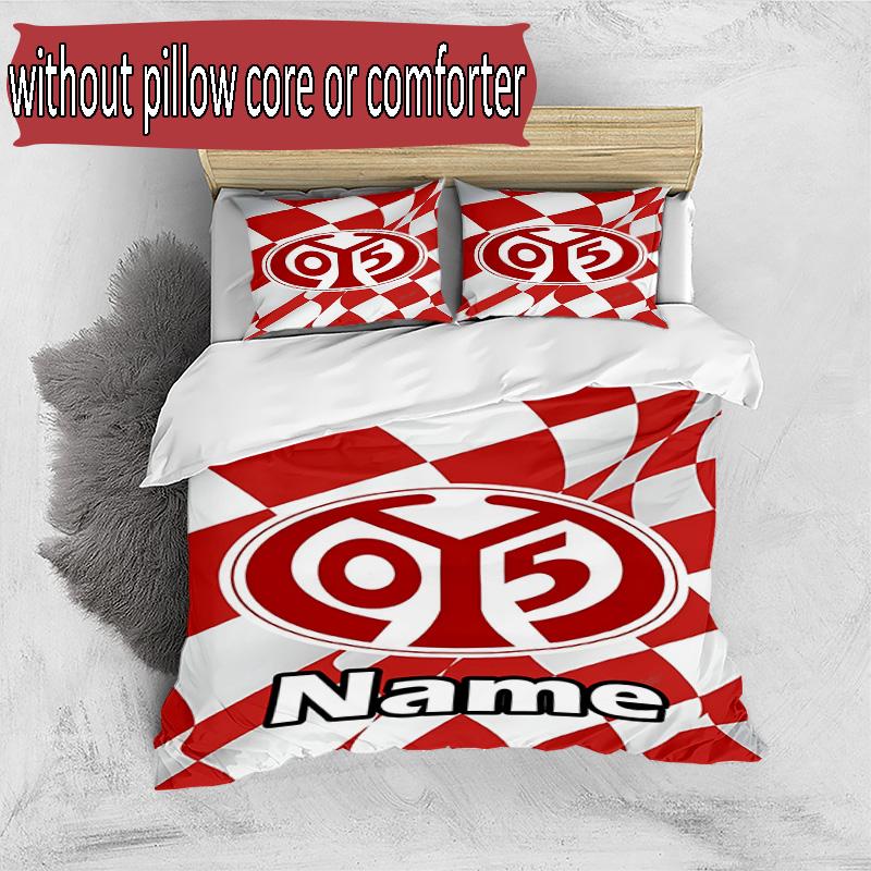 3pcs Duvet Cover Set (1*Duvet Cover + 2*Pillowcase, Without Core), Custom Name 05 1FSV Mainz 05 Pattern Bedding Set, Home Bedroom Decor Gift