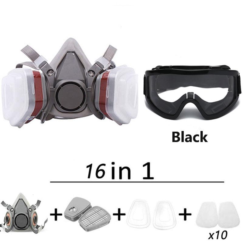 6200 Type Mask Industrial Half Face Painting Spraying Respirator with Protective Glasses Suit Safety Work Filter Replace