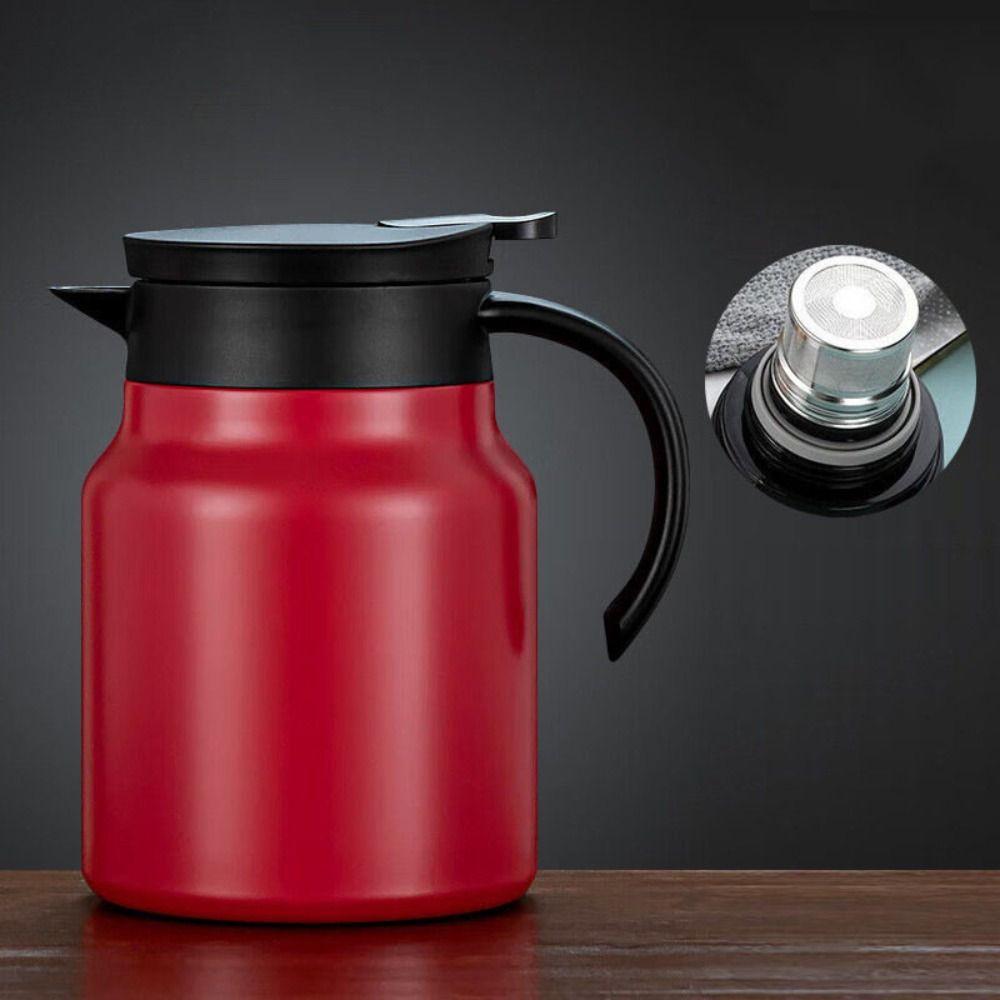 800/1000ml Thermal Coffee Pot Double Travel Kettle Portable Stewing Teapot  Office