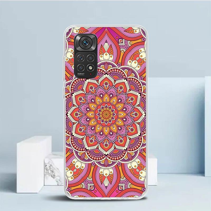 Цветной чехол для телефона с мандалой и тотемом, цветок, для Xiaomi Redmi Note 15 14 14S 13 12S 12 Pro Plus 11S 11 11T 11E 10S 10 + Мягкий ТПУ Задняя панель