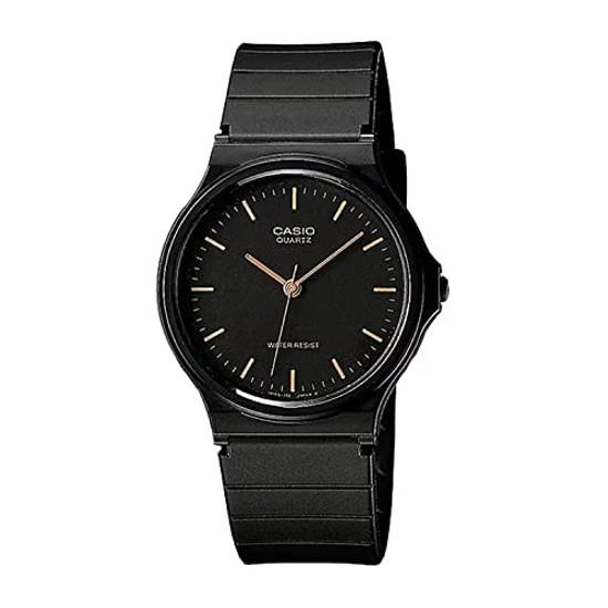 CASIO Аналоговые наручные часы Chipkashi Дешевые MQ-24-1EL Уретановый ремешок Унисекс Черный x Золотой Зарубежная модель
