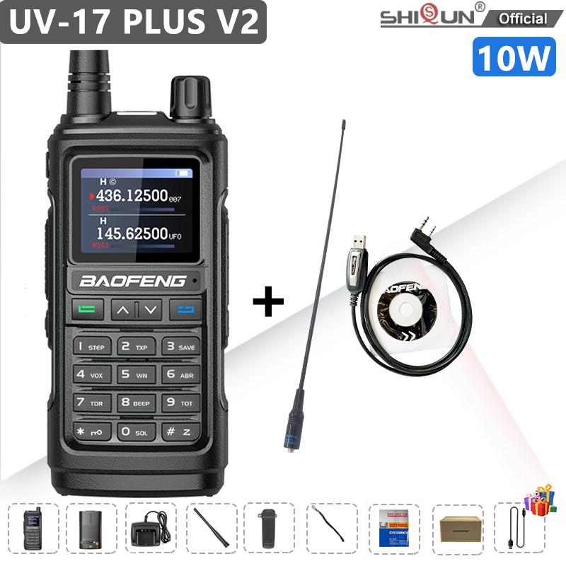Baofeng UV 17 Walkie Talkie UV 17 PLUS V2 Tri-Band Two Way Radio Type-C Charger 999CH FM Wireless Copy Frequency UV 17 Pro V1 V2