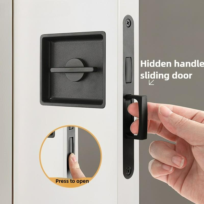 Invisible Pocket, Bedroom Sliding Door Lock, Movable Door Lock, Kitchen Bathroom Wooden Door, Embedded Door Handle Lock