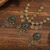 Bohemian Vintage Crystal Rhinestone Head Chain Earrings Set Ethnic Style Hair Accessories for Women