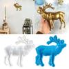 3D Animal Resin Mold Epoxy Resin Mold with Realistic Elk Shapes Fine Carved Silicone Mold for Wall Desktop Décoration