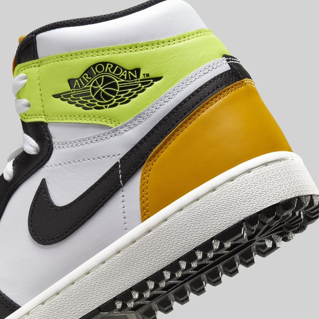 DQ0660-105 Nike Air Jordan 1 High Golf Белый Университетский Золотой Вольт Черный (Мужской)