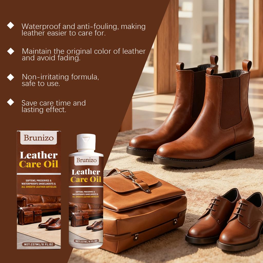 Brunizo Leather Cleaner Lanolin Leather Care Moisturizing Softening Breathable Leather Cleaner