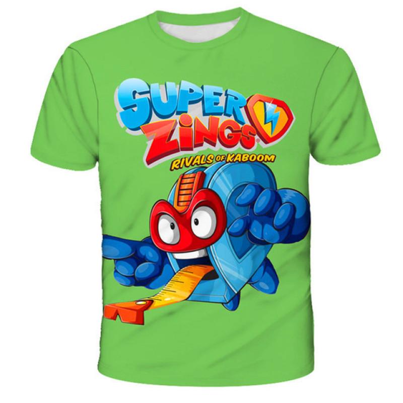 Детские футболки с короткими рукавами Super Zings для детей от 1 до 14 лет, одежда для мальчиков и девочек, повседневные футболки с героями мультфильмов, одежда унисекс, милая модная футболка