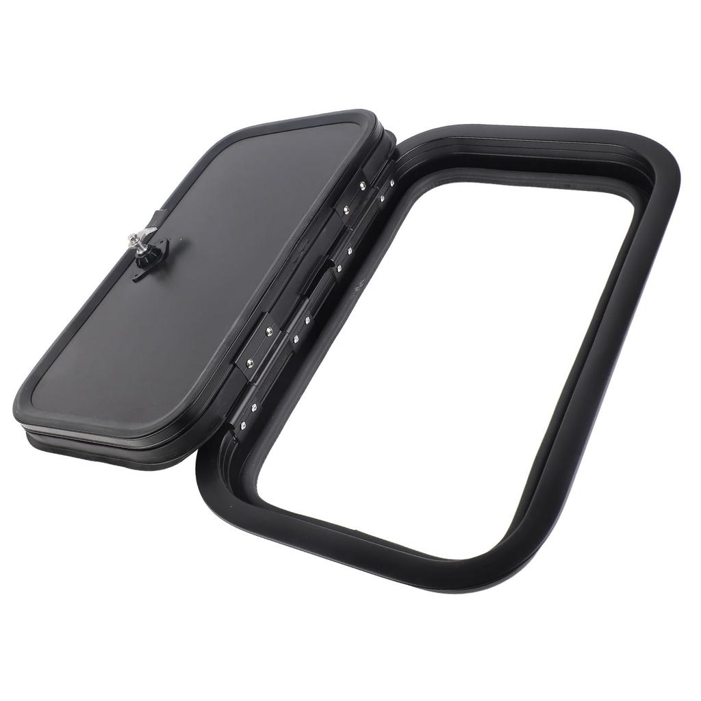 RV Baggage Door Black Heavy Duty Square Rounded Corners RV Baggage Door With Flat Lock and Keys