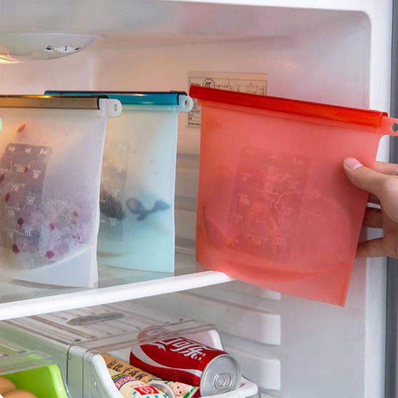 Силиконовый пакет для хранения продуктов для овощей и фруктов - Самозапечатывающийся и подходит для замораживания