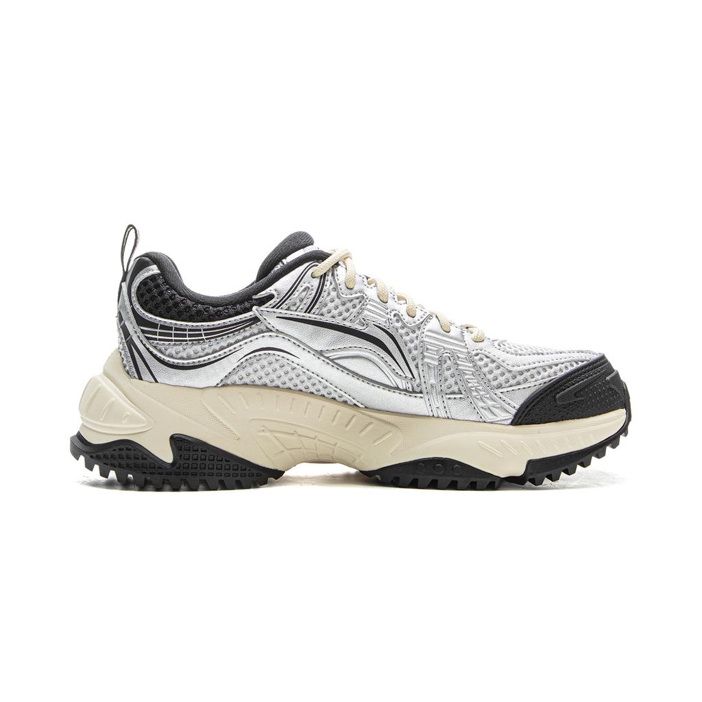 Li Ning QIAO Star V2 Амортизирующие Скользкие Устойчивые к истиранию Низкие Повседневные Кроссовки Женские Серебристо-Черные AGCV370-2