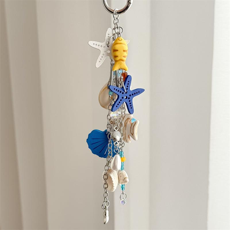 Bag Charm Starfish Sea Star Ocean Series Trendy Bag Pendant Car Charm Key Ring Decorative Accessory Decoration