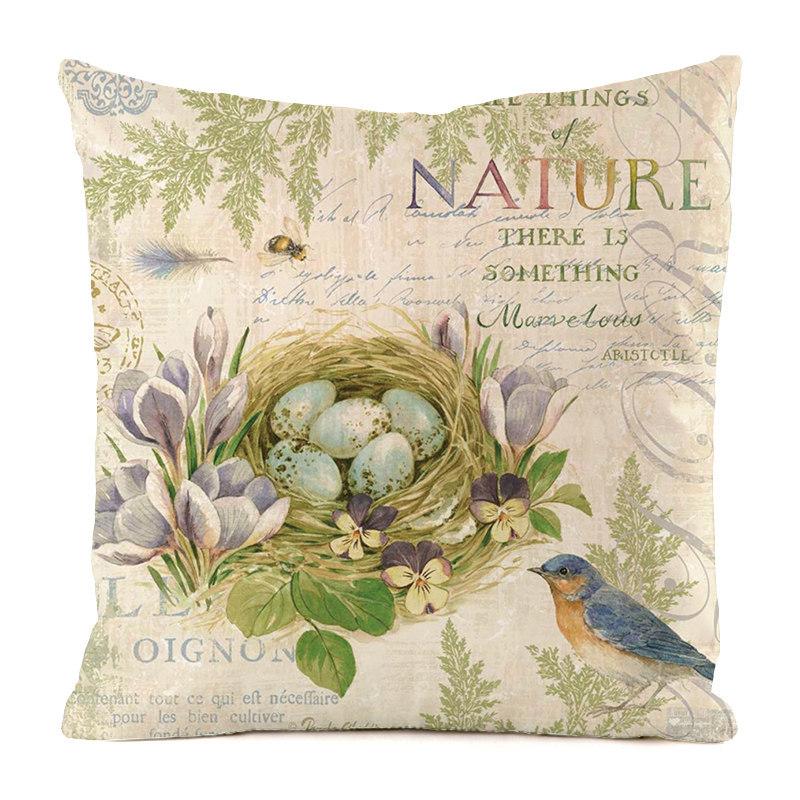 Nordic Pastoral Style Digital Printing Short Plush Pillow Cover Decorative For Car Sofa Office Cushion Cover Home Goods