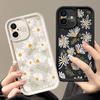 Мягкий чехол из ТПУ для iPhone 16e 16 17 Pro Max 15 14 Plus 13 12 Pro Max 11 17 Air Мультяшный Белый Цветок Печать Силиконовый Чехол для Телефона