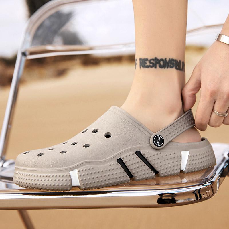 Сандалии унисекс, летняя садовая обувь, пляжная обувь с отверстиями, мужская обувь, женские тапочки