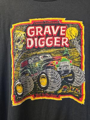 Винтаж 90-х Футболка группы Grave Digger Классический Стиль Черная Унисекс Футболка WA1495