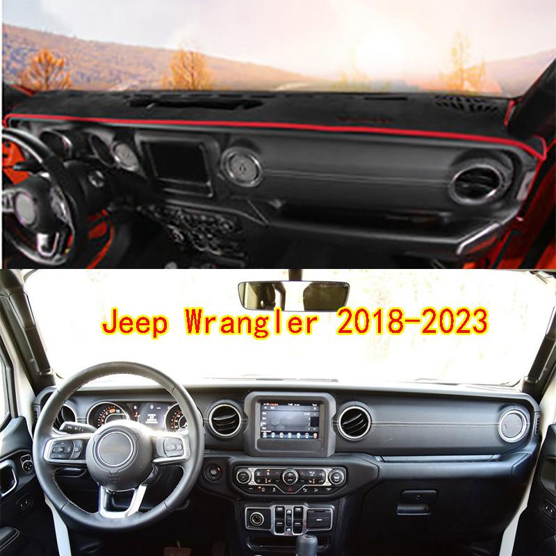 Для Jeep Wrangler Rubicon JL 2018-2023 Dashmat Dashboard Cover Instrument Panel Sunscreen Pad Decorations