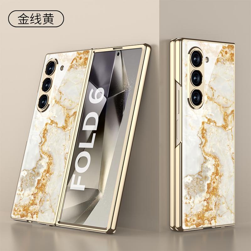 Роскосный Покрашенный Стеклянный Чехол с Покрытием Для Samsung Galaxy Z Fold 7 6 5 Пластиковая Защитная Крышка для Камеры Для Чехла Galaxy Z Fold7