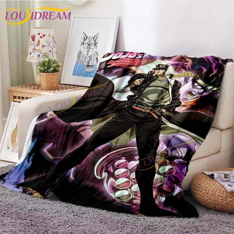 Одеяла с невероятными приключениями Джоджо, одеяла с принтом в стиле аниме, фланелевые пледы «ДжоДжо против Цезаря» для домашнего дивана, одеяла для спальни