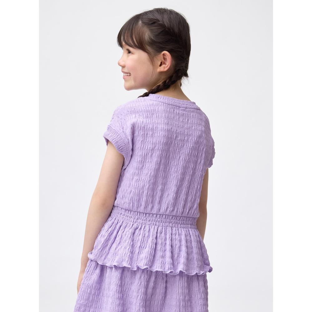 GU by Uniqlo Девочки Текстура Пеплум Футболка