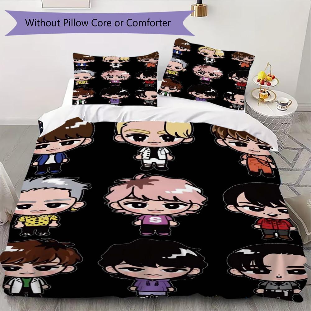 Snowman anime Pattern Bedding,Quilt Set Quilt Cover Pillowcase Home Birthday Gift (1*duvet cover+2*pillowcase,without core)ZSJT0917413