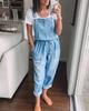 Spring Summer Autumn Fashion Women Ladies Baggy Jeans Full Length Solid Loose Causal Jumpsuit Pants Pinafore Dungaree Overall