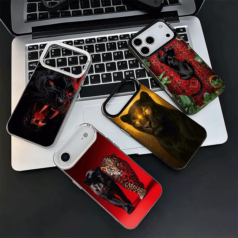 Крутой Чехол-Броневик с Черной Пантерой для iPhone 17 Air 16 16E 15 Pro Max 14 Plus 13 Mini 12 Задняя Крышка Защита от Падений Fund