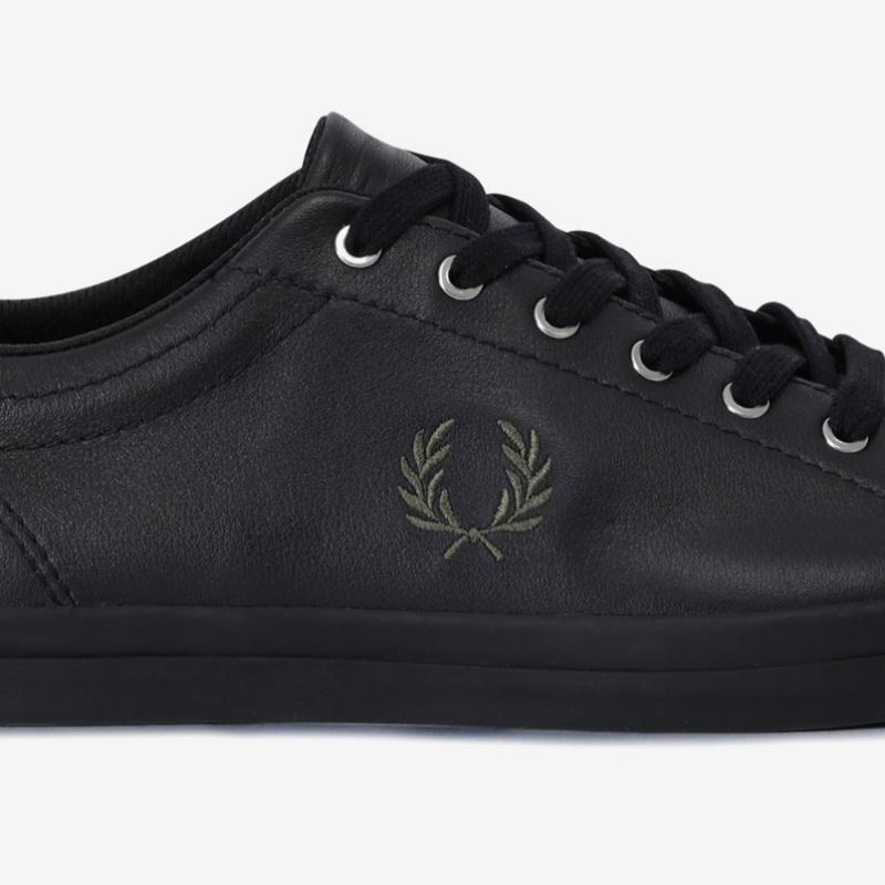 Fred Perry Мужские кроссовки Triple Black Baseline из кожи Sfpm2437311 W90