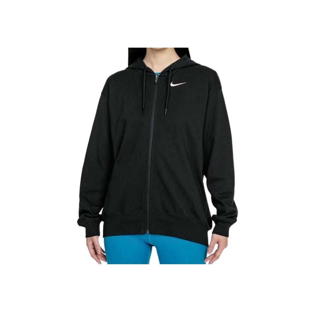 Nike Однотонная куртка с капюшоном на молнии с логотипом, женская верхняя одежда, черная DM6416-010