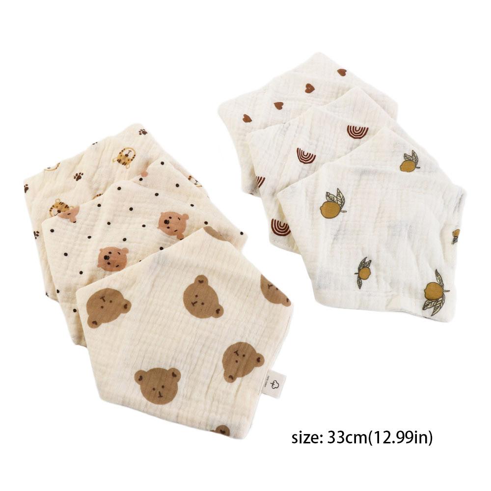 Cotton Baby Muslin Bibs Snap Button Burp Cloths Baby Drool Bibs Saliva Towel Newbron