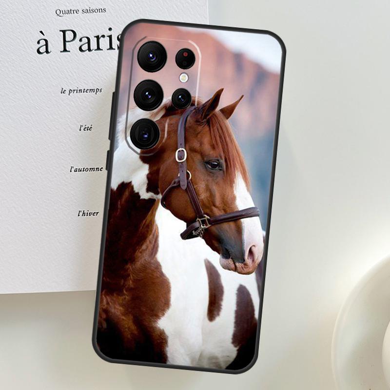 Чехол для телефона Samsung Galaxy S26 Ultra S24 S23 S22 S21 S25 Ultra S10 S20 Plus S25 FE с изображением животного-скакуна, лошади