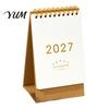 Stationery for Daily Tasks 2027 Desk Calendar, Standing Flip Desktop Minimalist Gold Foil Cover Professional Appointment Calendar Monthly Planner,