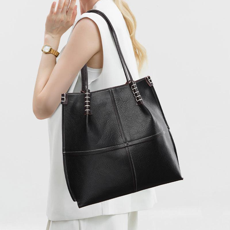 Tote Bag, Simple And Fashionable Shoulder Bag, Retro Commuter Bag, Large-Capacity Women'S Bag.