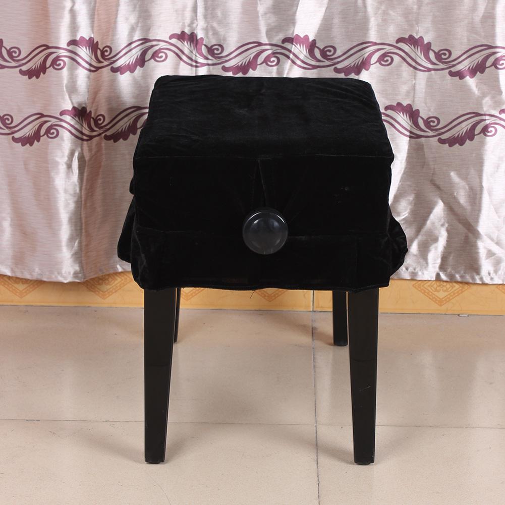 Плюшевый чехол от пыли для стула для пианино, аксессуар для музыкальных инструментов, украшение(черный)