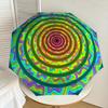 1pc Psychedelic Pattern Fashionable Automatic Opening/Closing Folding Umbrella with 8 Iron Bones, Plastic Handle yy2510150031