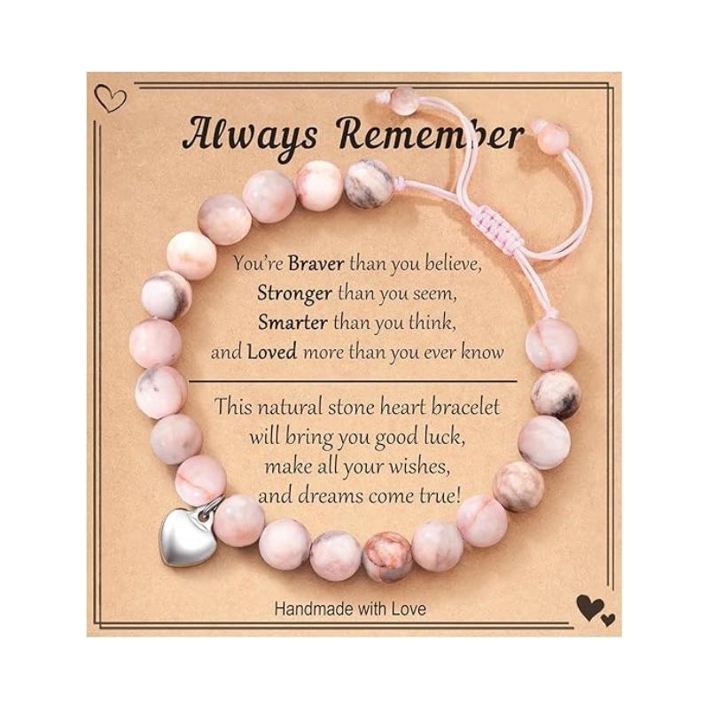 JYL TS Bracelet Adjustable  Pink Zebra Heart Pendant Awakens Romantic Vibes